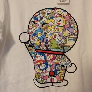 Uniqlo White Graphic T-Shirt with Colorful Design